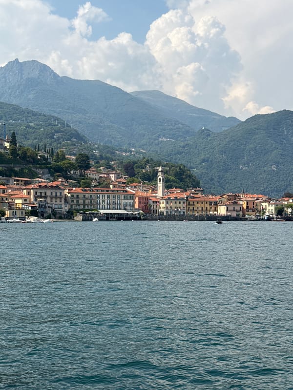 Bellagio's waterfront from across Lake Como