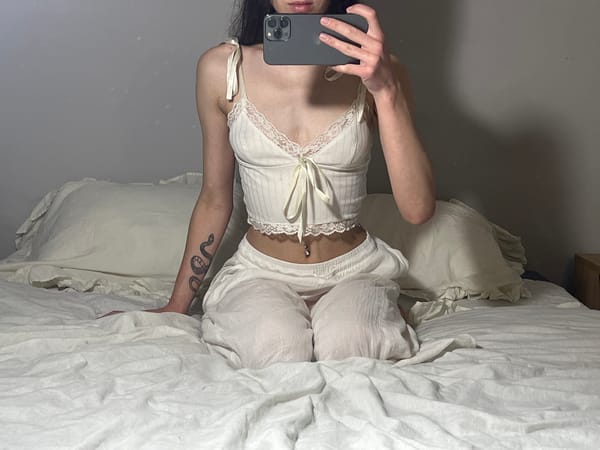 Person takes selfies on bed in Ternopil