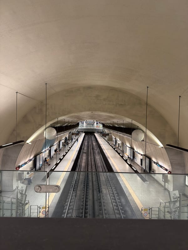 Olaias metro station's bold modernist architecture, Lisbon