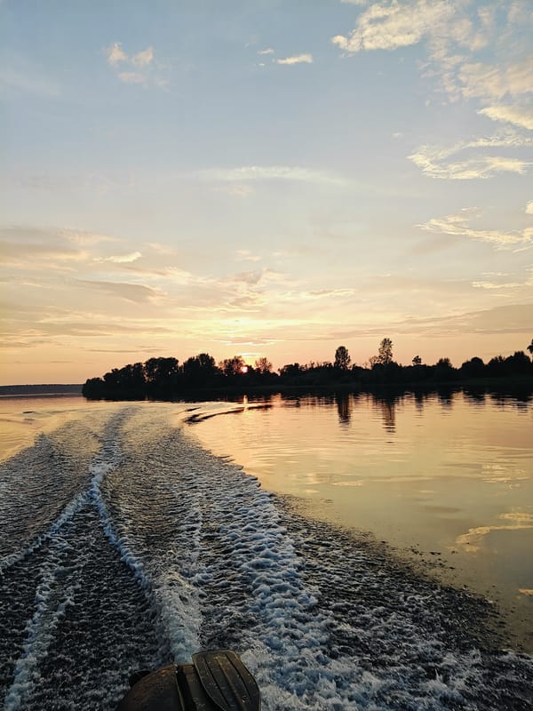 Quiet river sunset near Ol'khovskoye, Russia
