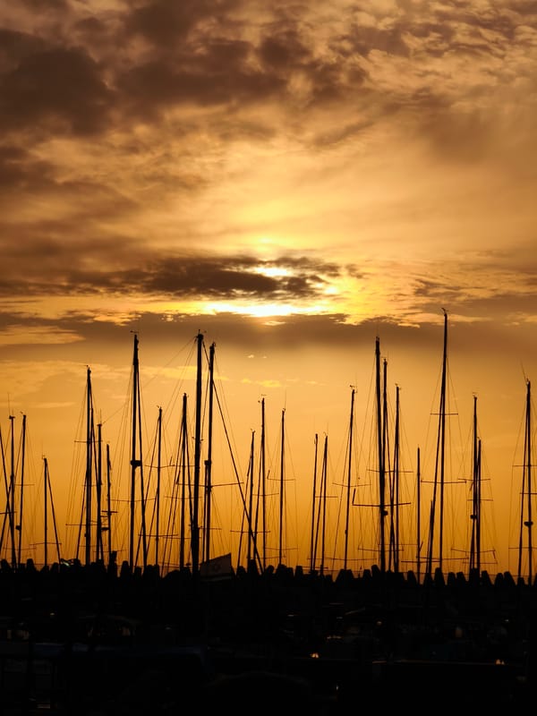 Sunset gathering captured at Ashkelon marina