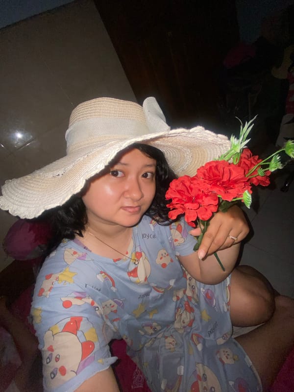 Woman resting in pajamas observed in Gelam, Indonesia