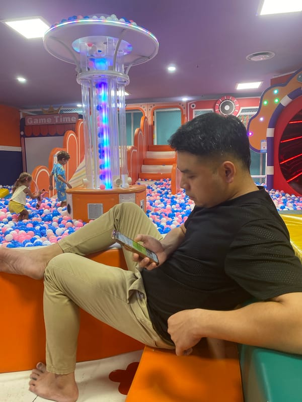 Kids at play in a colorful Phu Thuy indoor playground