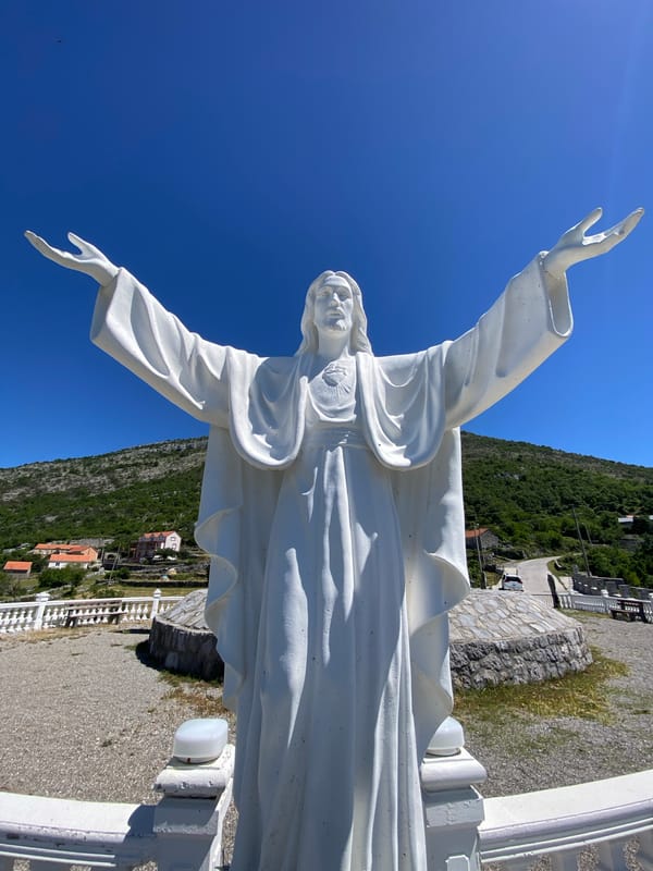 Christ statue and mountain views in Cijevna Montenegro