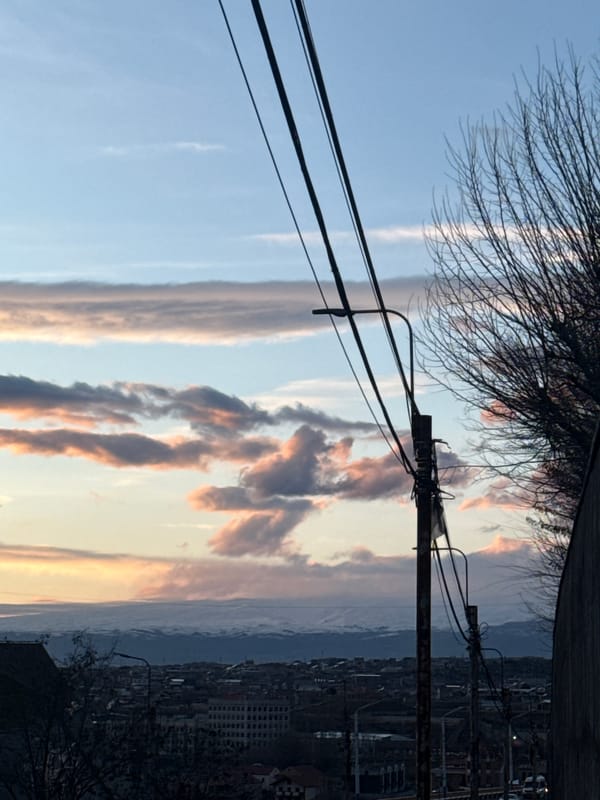 Sunset urban views and traffic captured across Yerevan
