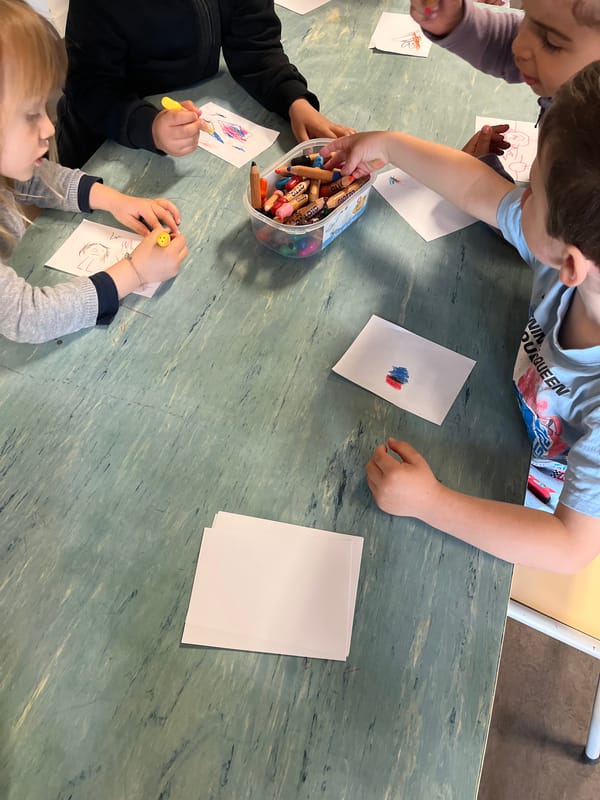 Children engage in morning activities at La Fouillouse school