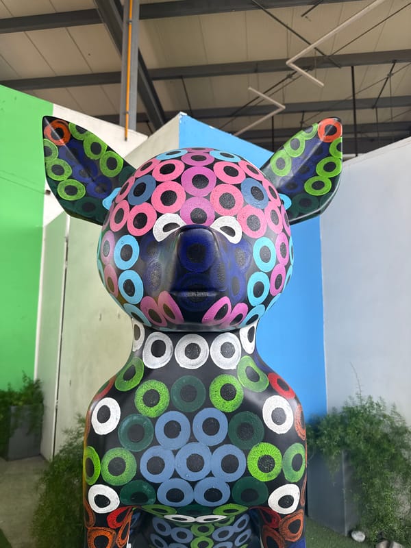 Colorful public art installations documented across Mexico City