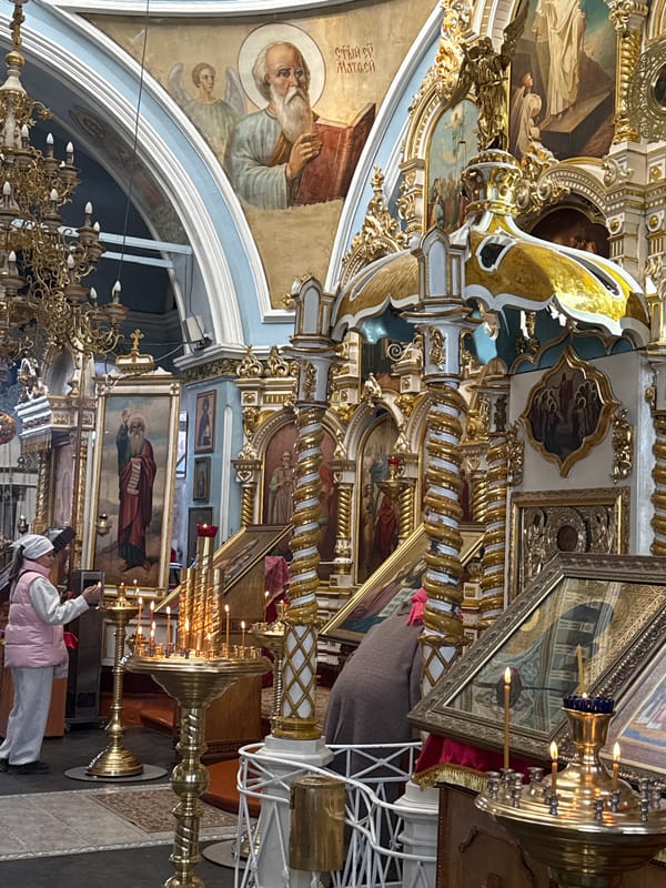 Orthodox church interior documented in Votkinsk, Russia
