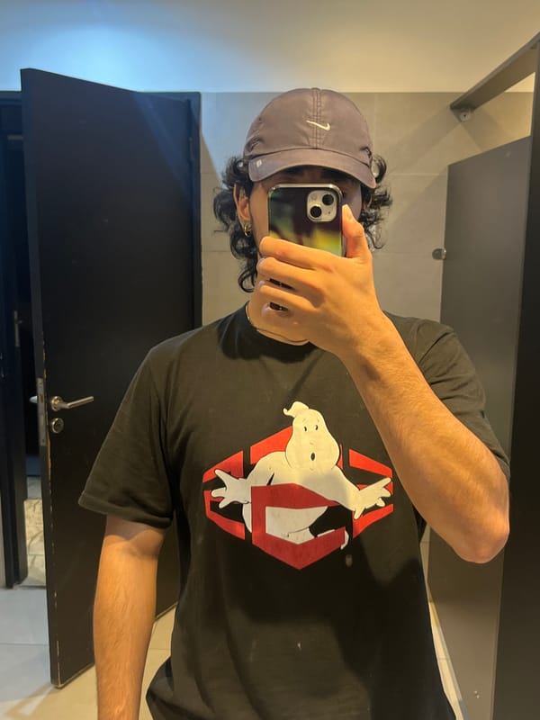 Person takes bathroom selfie in Ushuaia, Argentina