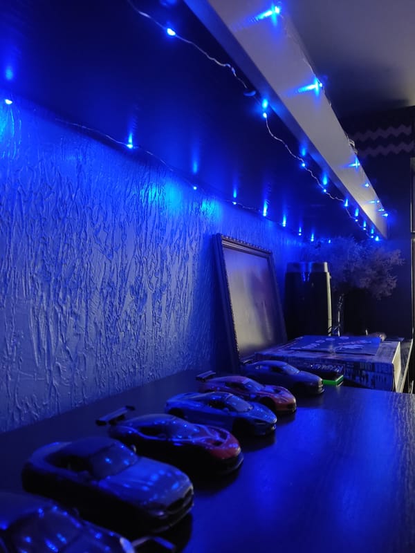Nighttime decorative lighting scenes captured in Krasnodar, Russia