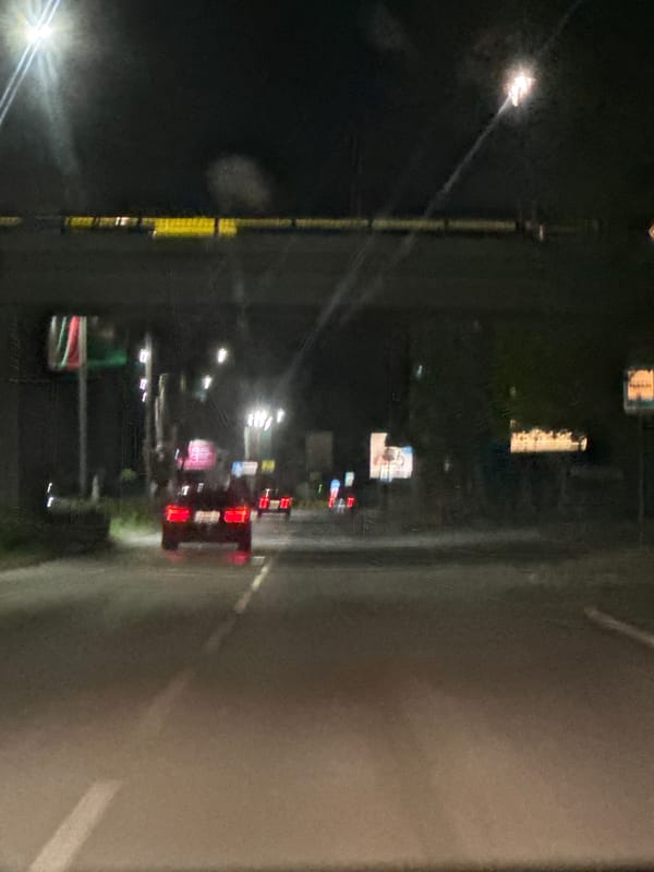 Night drive documented through Smolyan, Bulgaria streets