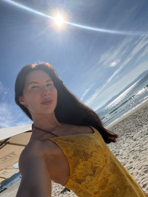 Tourist documents beach day with selfies in Vietnam