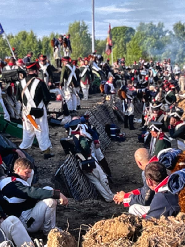 Moscow residents watch World Cup final amid Napoleonic reenactment
