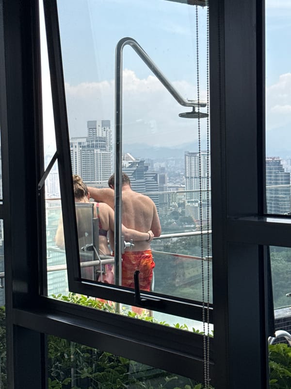 Early morning skyline views captured from Kuala Lumpur high-rise