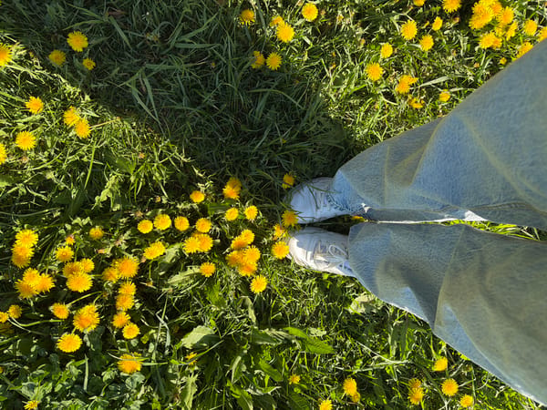 Woman poses with dandelions in early morning Izhevsk photo session