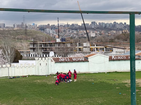 Youth soccer practice and casual photography in Yerevan