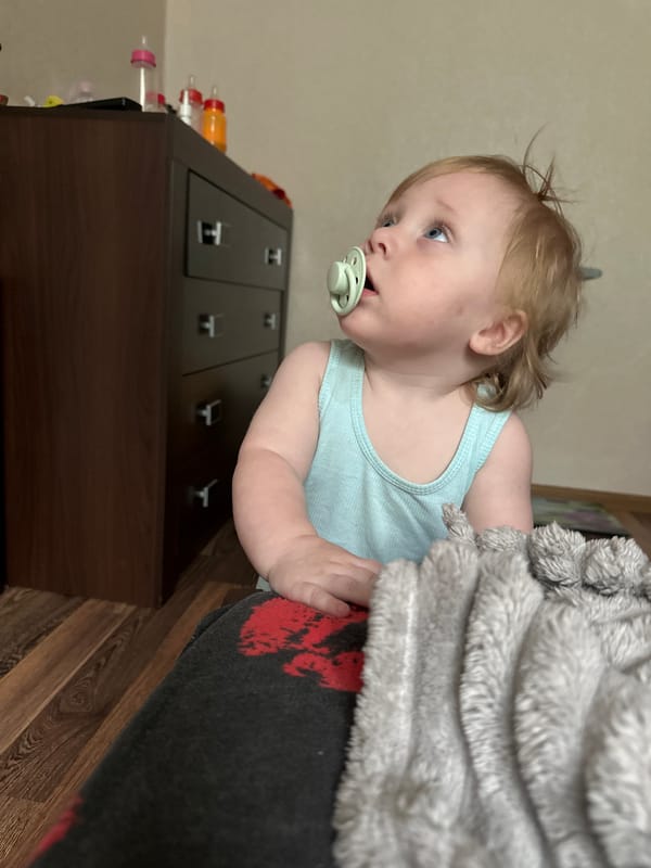 Lazy afternoon at home with a dog and a toddler