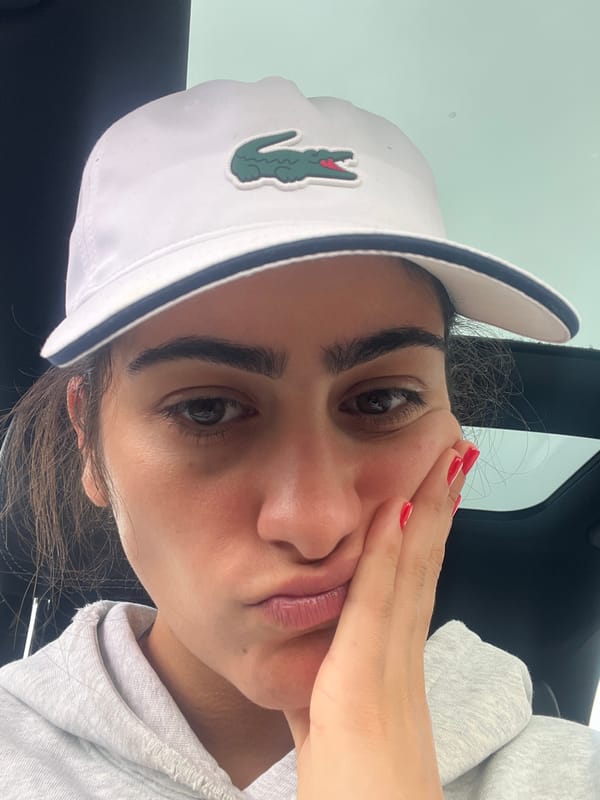 Car selfies in Porto, Lacoste cap front and center