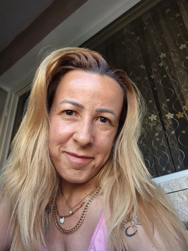 Woman's morning routine captured with coffee and city views