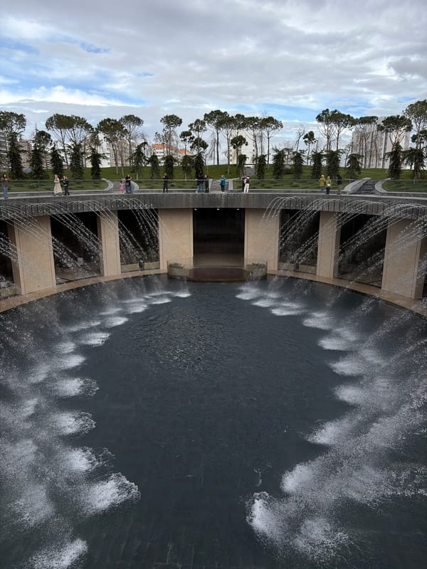 Aerial view captures cascading water at Krasnodar reservoir