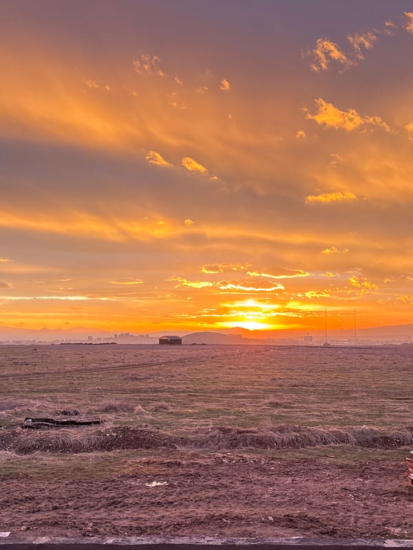 Sunset captured over Armenian landscape from Mayakovski