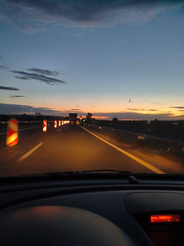 Traffic cones and hazard markers observed on Shumen highway