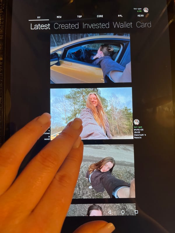 Person views social media feed on tablet in Russia