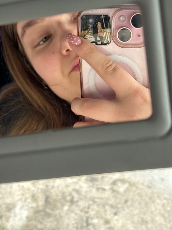Young person documents morning with selfies in Chaikovsky, Russia