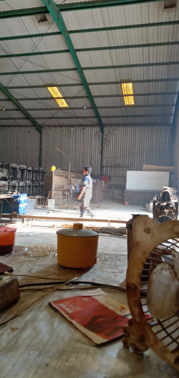 Industrial warehouse interior documented by witness