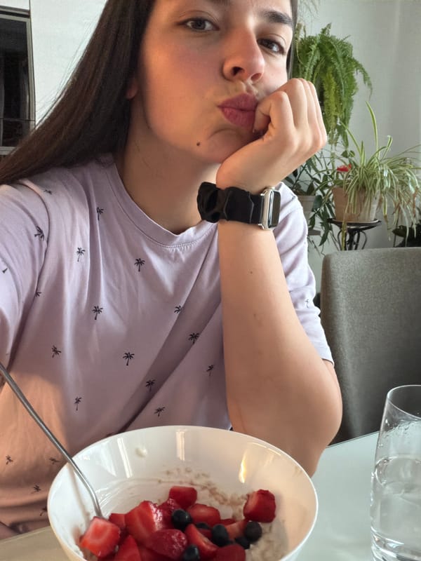 Woman documents early morning breakfast routine in Gabrovo, Bulgaria