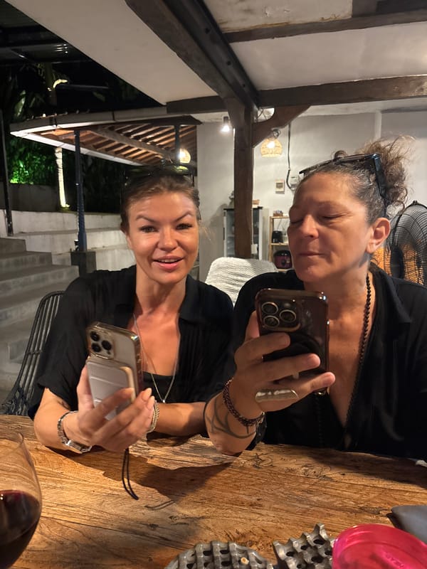 Two people take selfie in North Kuta, Indonesia