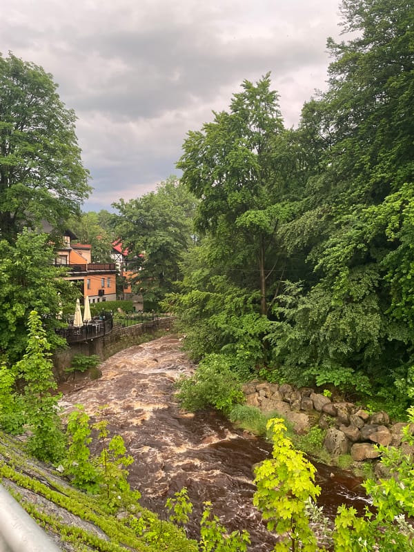 Evening stroll through rainy-season Szklarska Poręba, Poland