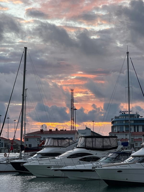 Twilight documentation of Sochi Sea Port marina and terminal