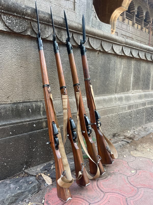Mixed scenes documented in Kolhapur showing equipment and uniformed figures