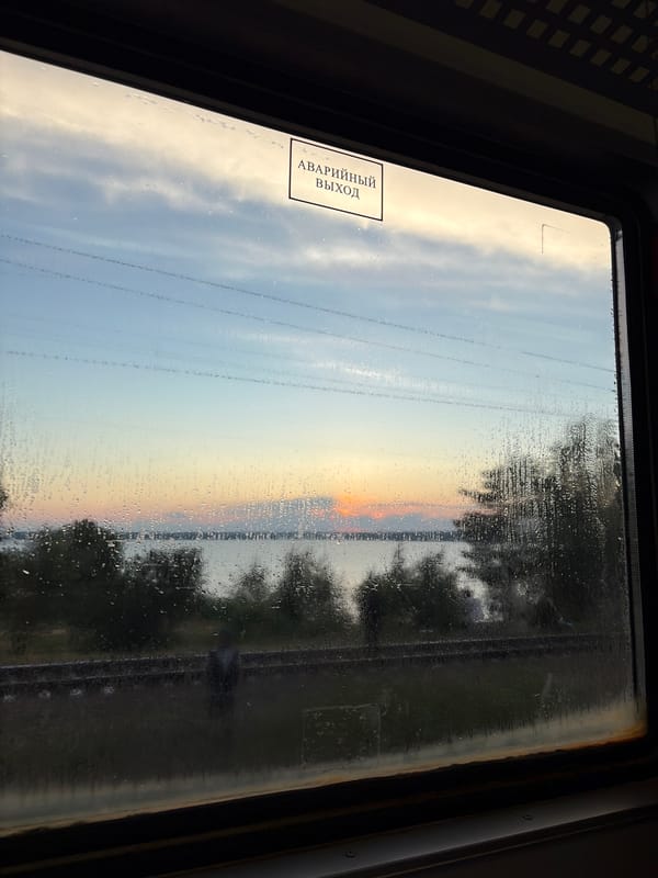 Train travel and lakeside wandering at golden hour