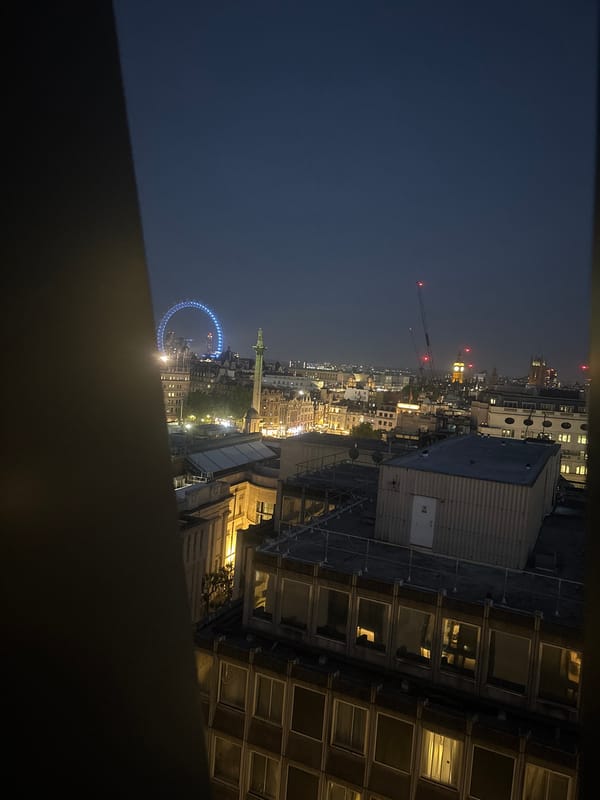 London landmarks illuminated during evening hours, multiple viewpoints captured