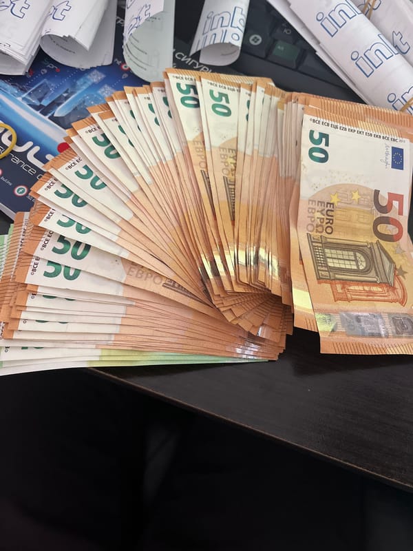 Large euro cash display documented in Bulgarian village