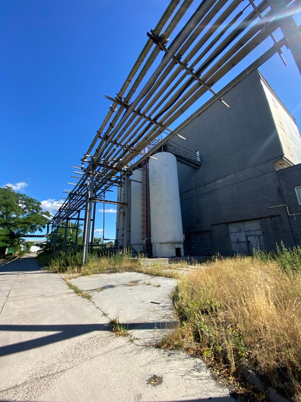 Up close with a sprawling industrial facility in Police, Poland