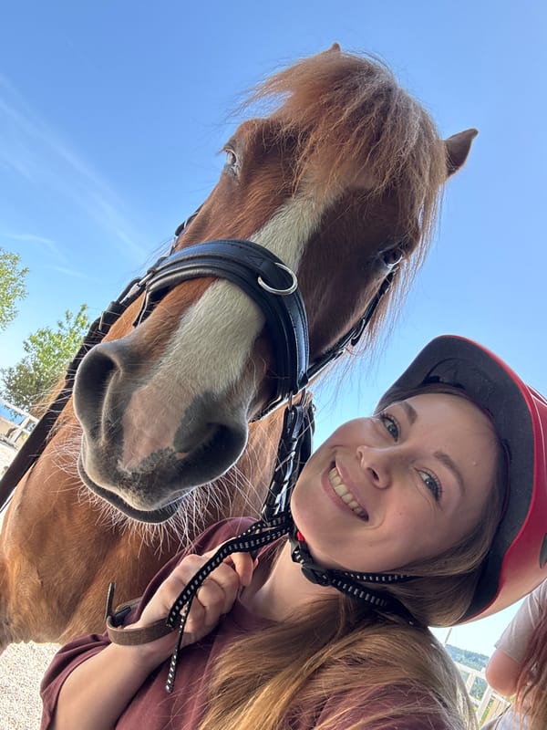 Woman takes horse selfies at Montenegro equestrian facility