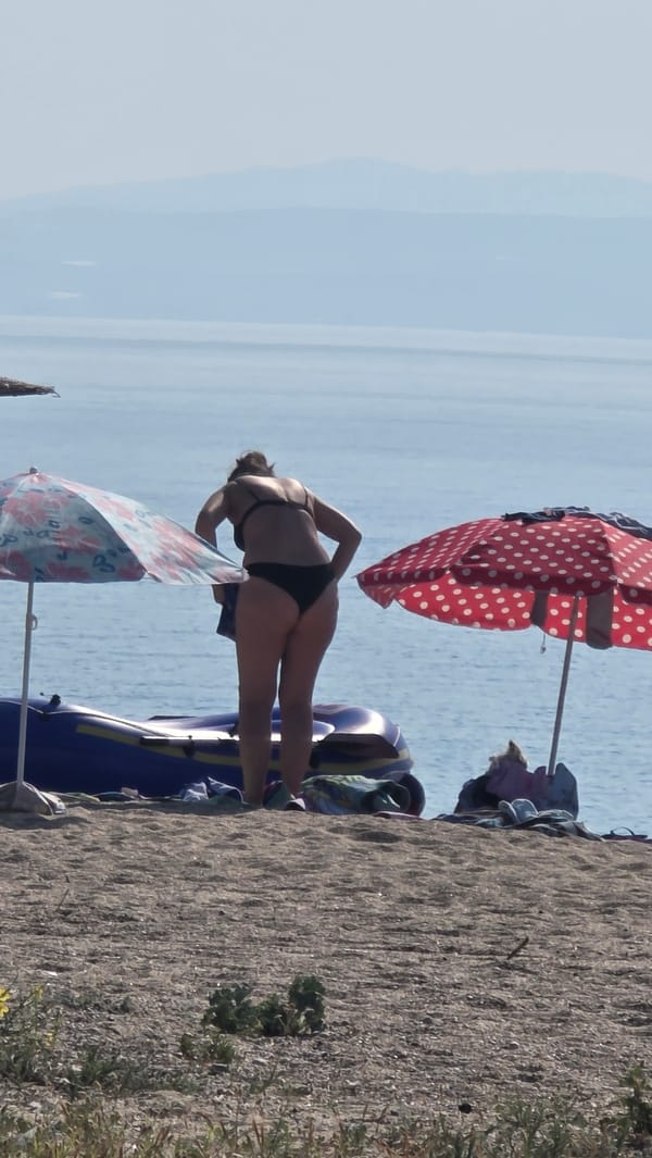 Morning beach scenes captured in Nea Vrasna, Greece