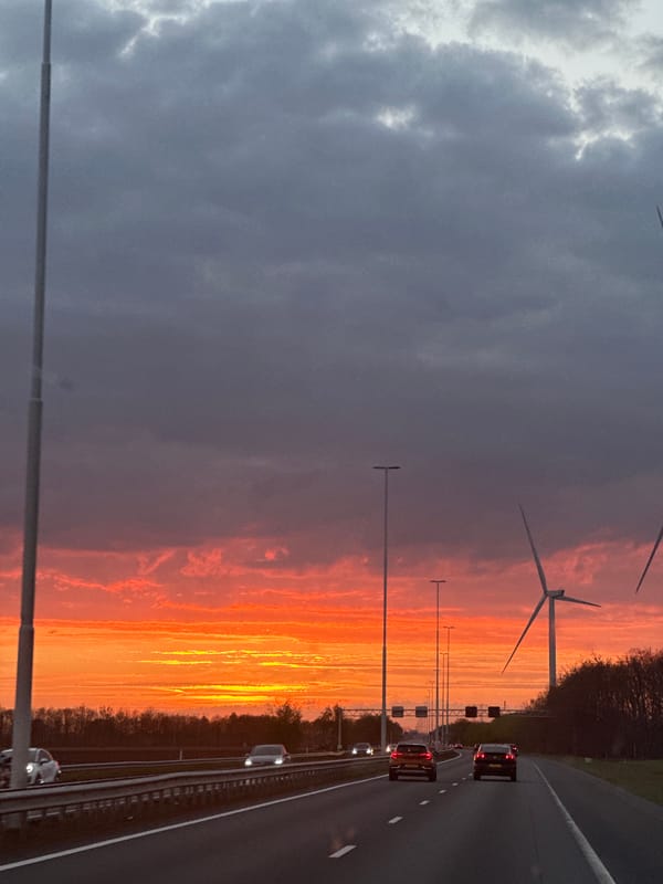 Evening traffic captured on highway near Oirschot, Netherlands
