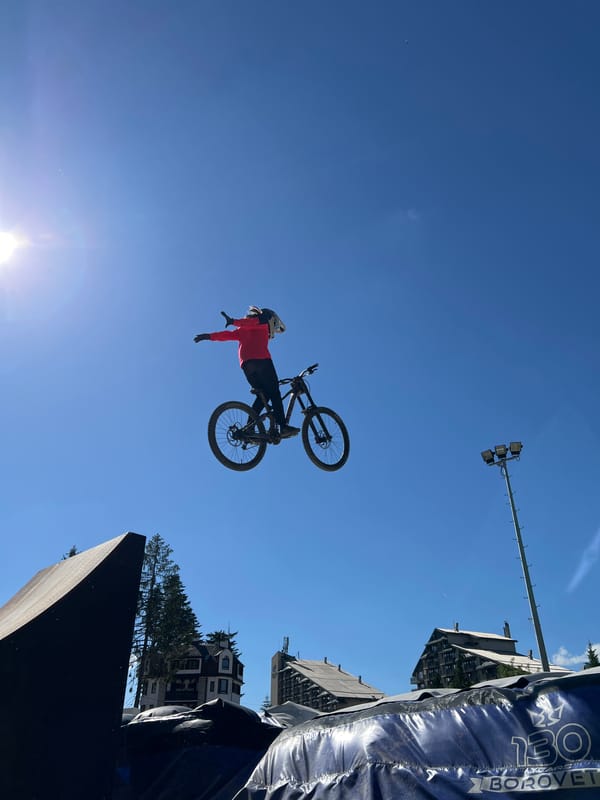 Mountain bike stunt session in Samokov Bulgaria