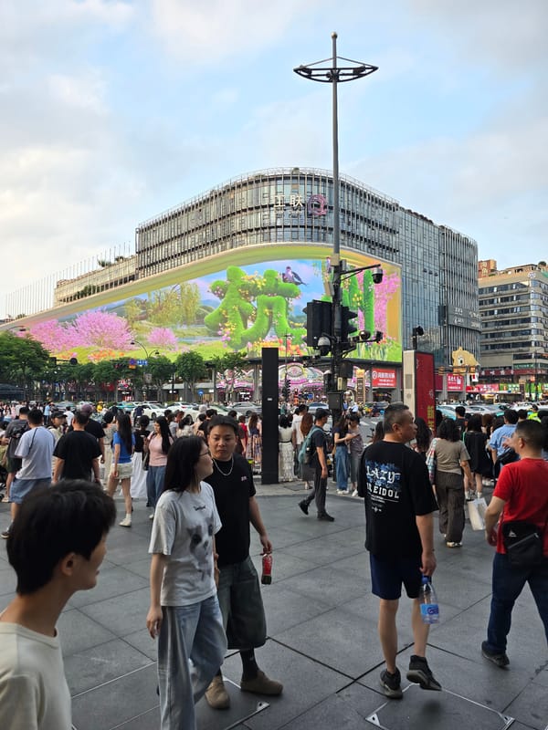 Busy commercial district scenes captured in Shangcheng, China