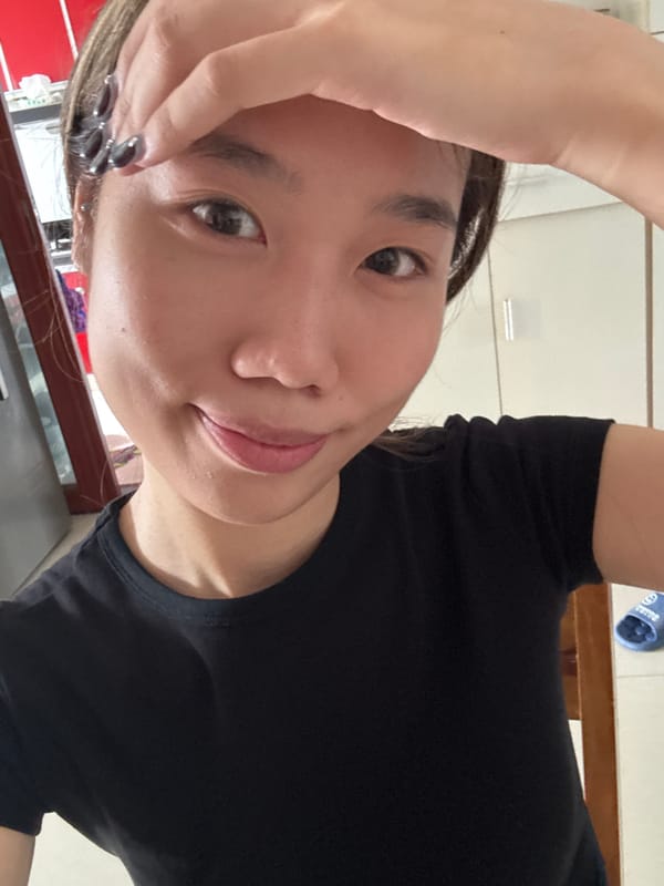 Woman takes morning selfies across Shapingba District locations