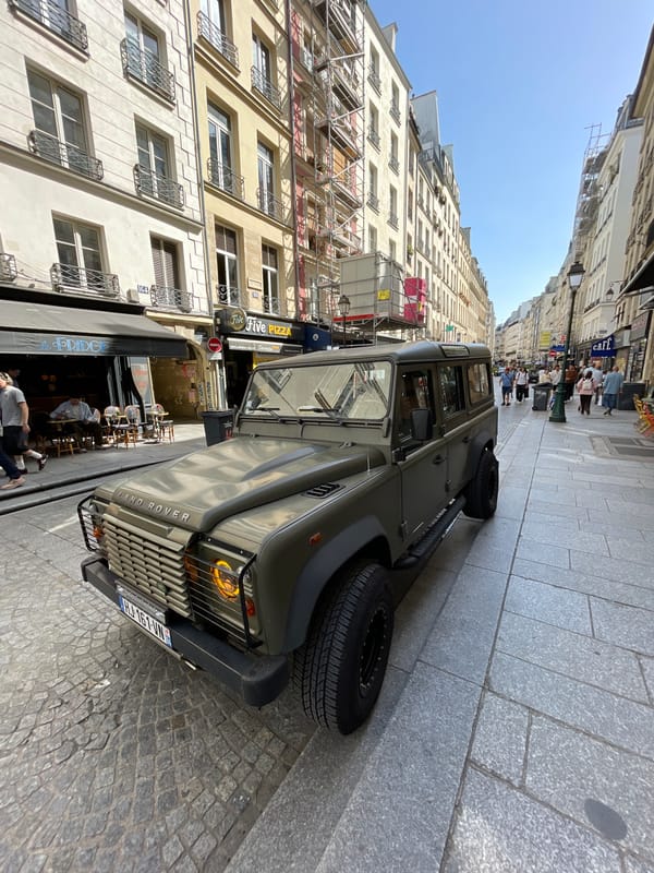Ordinary street life captured in Paris neighborhood