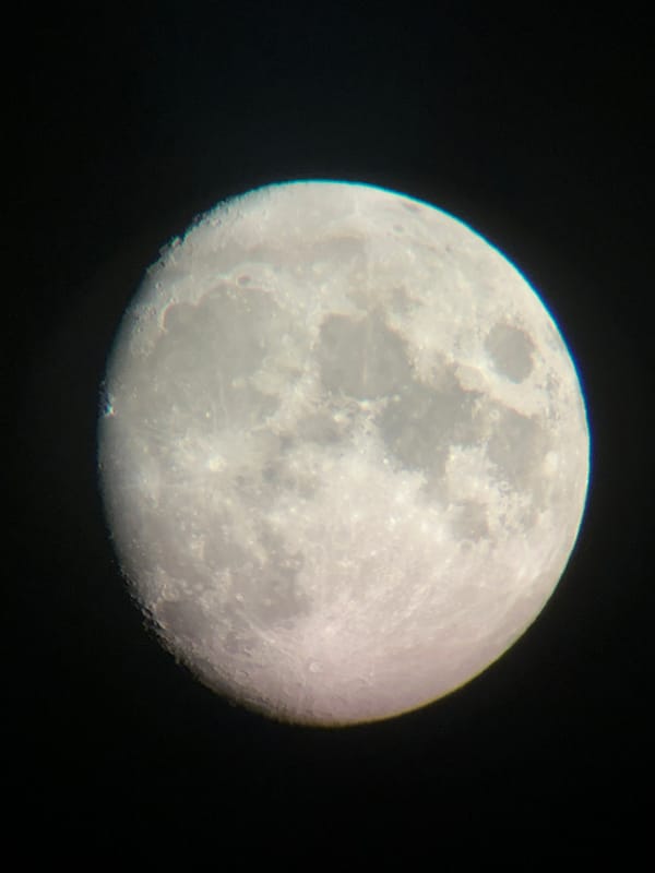 Backyard moon-watching session in Târgu Neamț, Romania