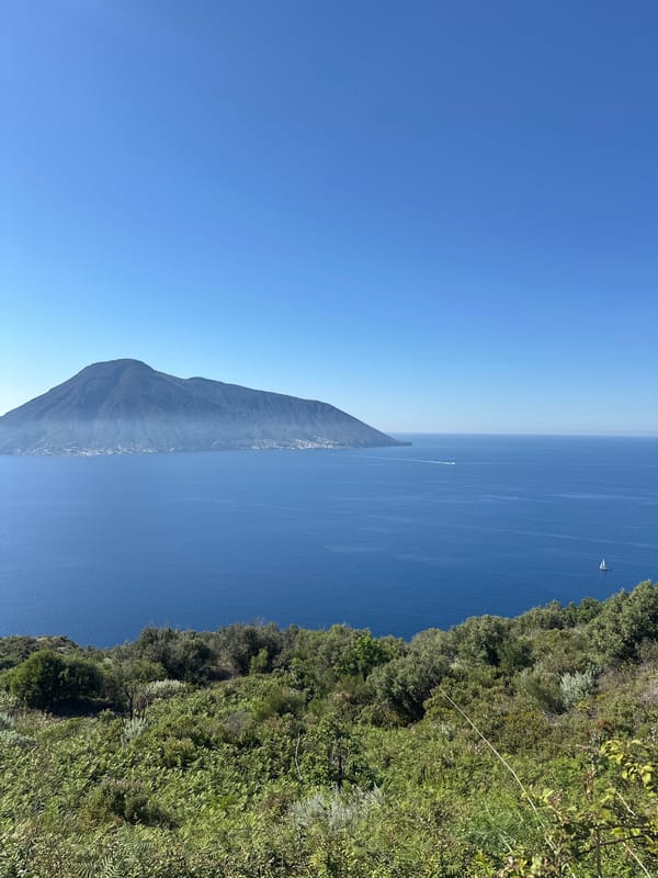 Clear Mediterranean vista captured from Lipari, Italy