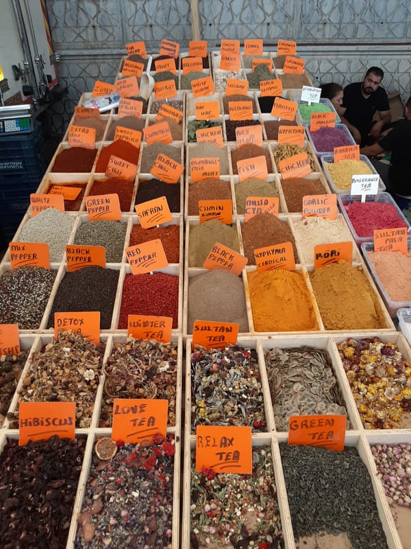 Alanya market in full swing: produce, spices, and crafts
