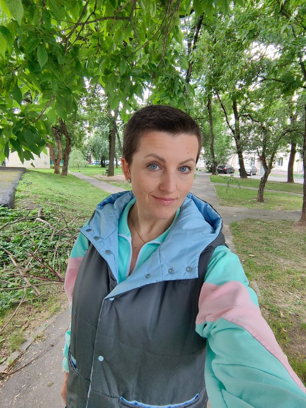 Morning stroll through a quiet Minsk park, cat included