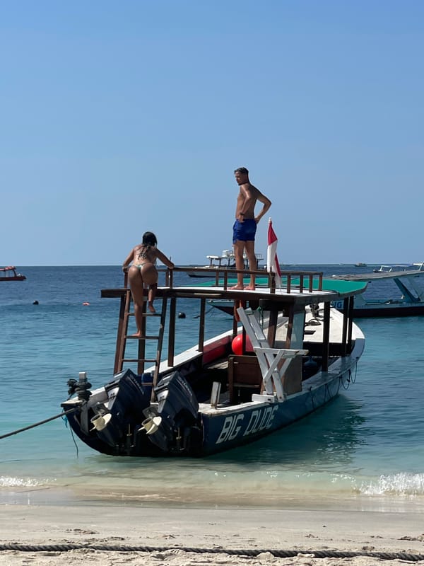 Lazy afternoon on the 'BIG DUDE' at a tropical beach
